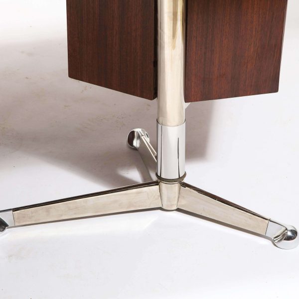 Osvaldo Borsani Rosewood and Aluminum Desk for Tecno SPA, Italy 1960s - Image 5
