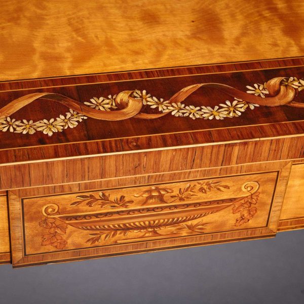 Pair of George III Polychrome-Decorated Satinwood Console Tables - Image 5