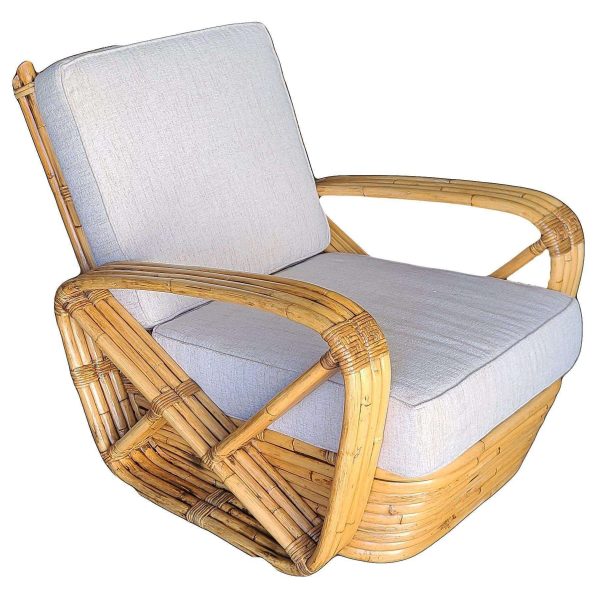 Original Historic Hand Made 4-Strand Square Pretzel Rattan Lounge & Sofa Set - Image 2
