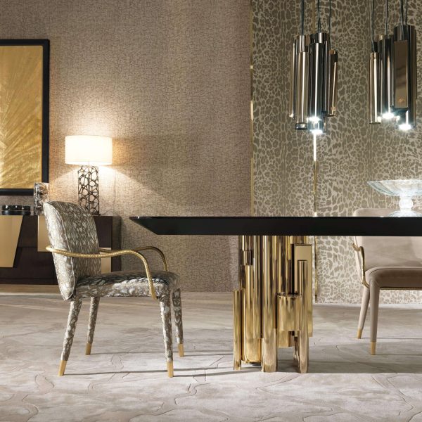 21st Century Antigua Dining Table in Carbalho by Roberto Cavalli Home Interiors - Image 7
