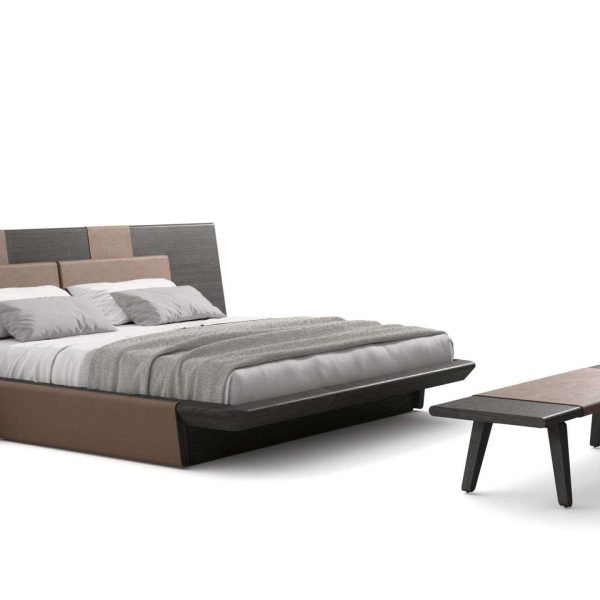 Rodolfo Dordoni Acute Bed Set with Wood Bench and Nightstand by Cassina - Image 5