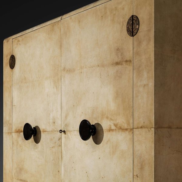 Valzania Grand Armoire in Parchment and Brass - Image 3