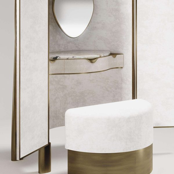 Shagreen Vanity Cabinet with Bronze-Patina Brass Details by R&Y Augousti - Image 10
