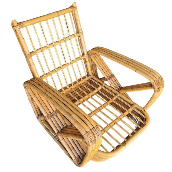 Original Historic Hand Made 4-Strand Square Pretzel Rattan Lounge & Sofa Set - Image 13