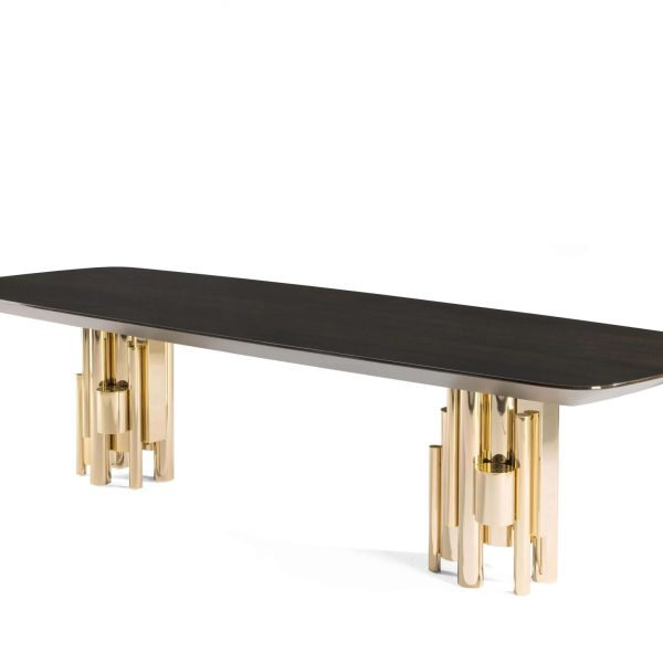 21st Century Antigua Dining Table in Carbalho by Roberto Cavalli Home Interiors - Image 2