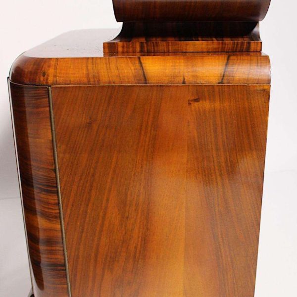 Art Deco Walnut Vintage Pair of Nightstands or Chests or Commodes 1930s Vienna - Image 7