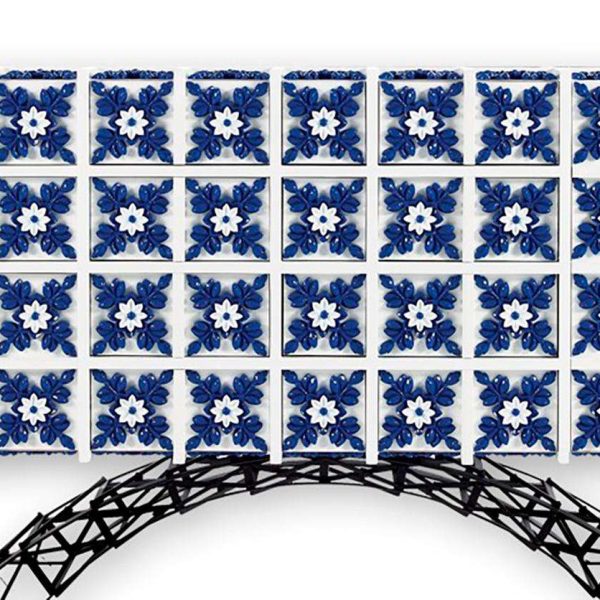 Luxury Contemporary Modern Cabinet Sideboard in Iron and Blue Hand Painted Tiles - Image 2