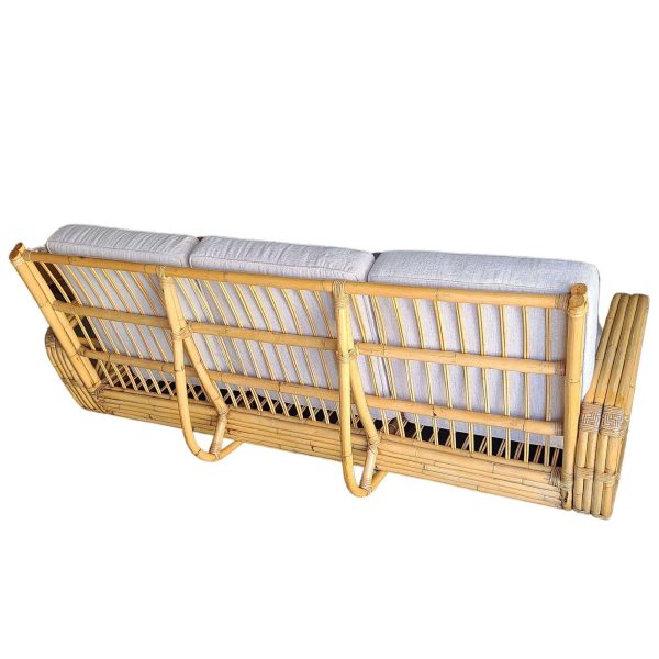 Original Historic Hand Made 4-Strand Square Pretzel Rattan Lounge & Sofa Set - Image 10