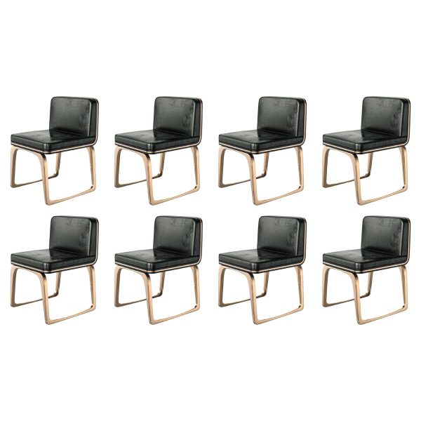 Safari XLIX Chair, Set of Eight, with Bronze & Tailor Made Leather