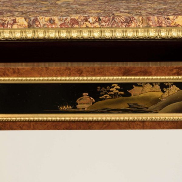 19th Century Marble-Top Lacquer Table in the Louis XVI Style by Henry Dasson - Image 6