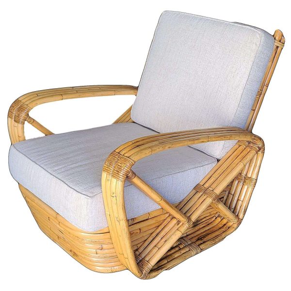 Original Historic Hand Made 4-Strand Square Pretzel Rattan Lounge & Sofa Set - Image 4