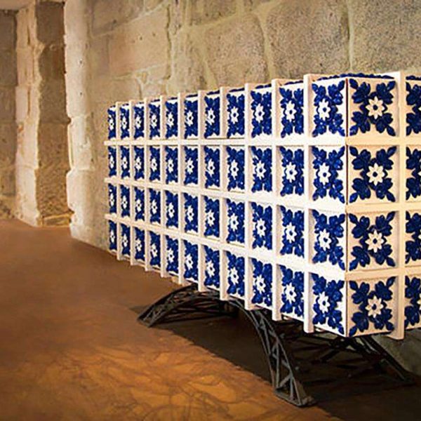 Luxury Contemporary Modern Cabinet Sideboard in Iron and Blue Hand Painted Tiles - Image 3