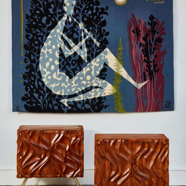Pair of Wooden Nightstands by G. Nicolet - Image 2