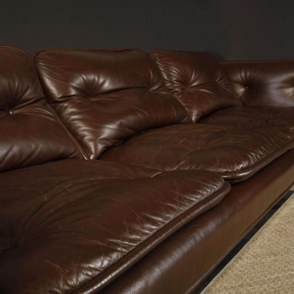 Warren Platner Walnut and Leather Floating Case Sofa for Lehigh Leopold, c. 1970 - Image 15