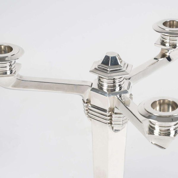 Jean E. Puiforcat - Pair Of Modernist Art Deco Candlesticks In Sterling Silver - Image 3