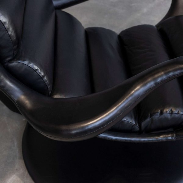 William Emmerson "Ab Ovo" Leather Hanging Pod Chair - Black - Image 6