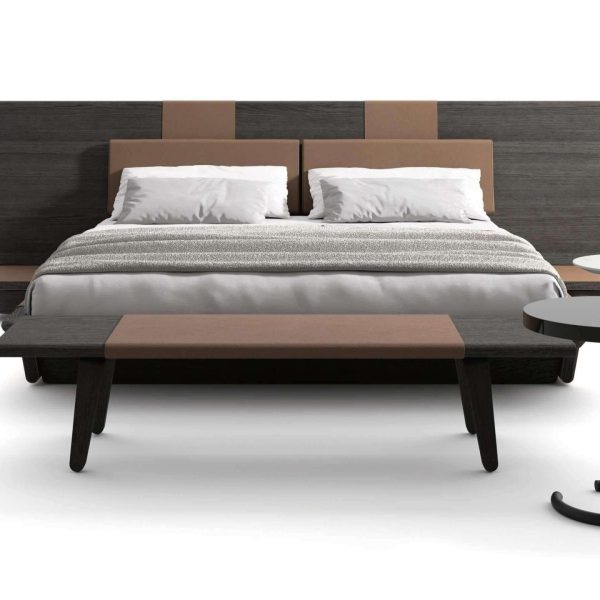 Rodolfo Dordoni Acute Bed Set with Wood Bench and Nightstand by Cassina - Image 2