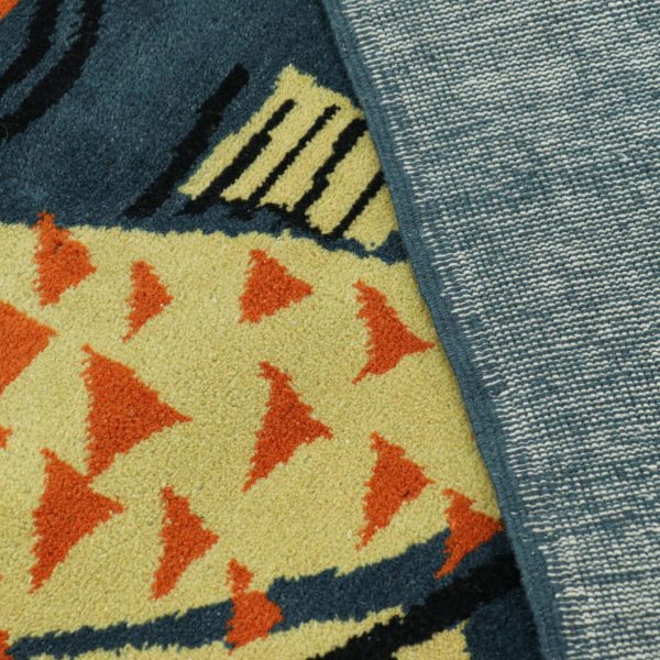 Vintage Zeki Müren Rug in Navy Blue with Fish Pictorials - Image 6