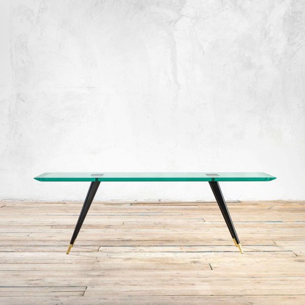 20th Century Max Ingrand Fontana Arte Low Table mod. 1817/1 Brass and Glass, 50s - Image 3