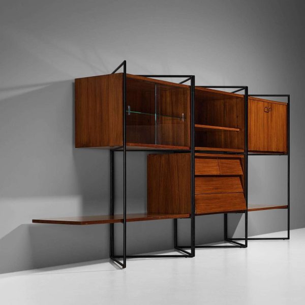 Taichiro Nakai for La Permanente Mobili Adjustable Wall Cabinet in Teak - Image 4