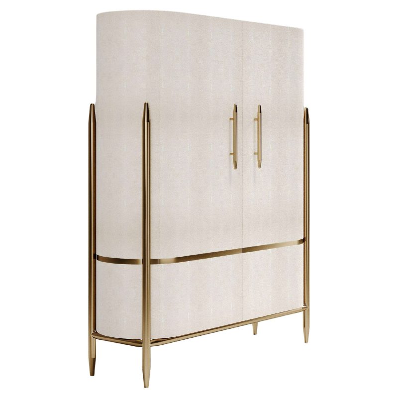 Shagreen Cabinet with Brass Accents by Kifu Paris