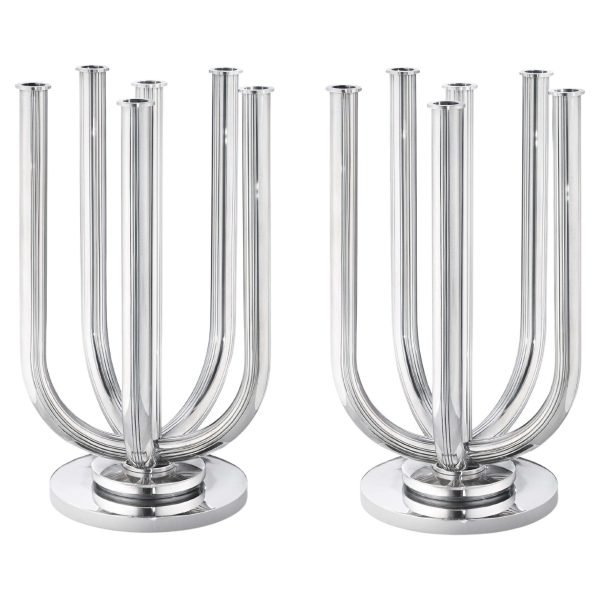 Monumental Georg Jensen Sterling Silver Six-Light Candelabra 751