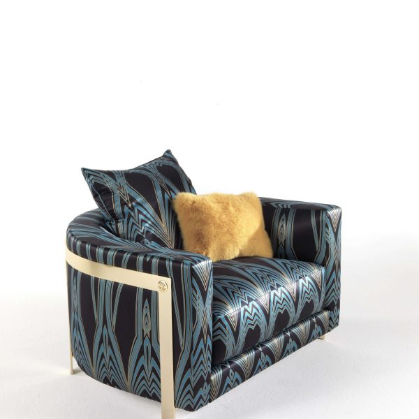21st Century Manhattan Armchair in Fabric by Roberto Cavalli Home Interiors - Image 3