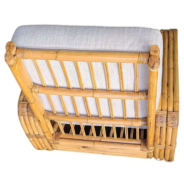 Original Historic Hand Made 4-Strand Square Pretzel Rattan Lounge & Sofa Set - Image 5
