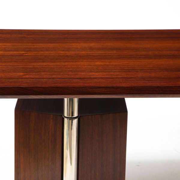 Osvaldo Borsani Rosewood and Aluminum Desk for Tecno SPA, Italy 1960s - Image 7