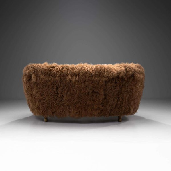 Danish Two-Seater Model 96 Banana Sofa in Tibetan Sheepskin, 1954 - Image 5