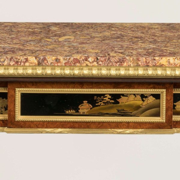 19th Century Marble-Top Lacquer Table in the Louis XVI Style by Henry Dasson - Image 5