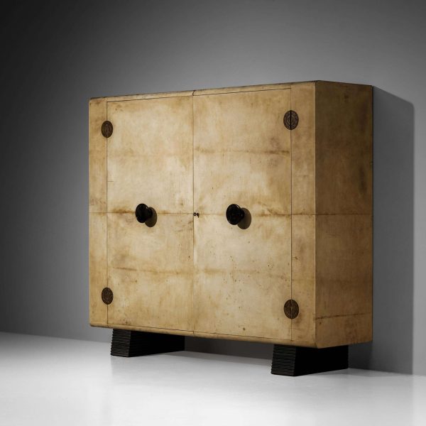 Valzania Grand Armoire in Parchment and Brass - Image 2