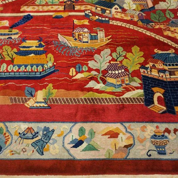 1920s Scenic Chinese Art Deco Carpet by Nichols Workshop - Image 10