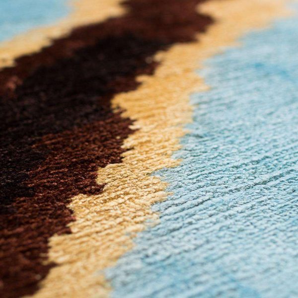 Tiger Caramel Modern Animal Print Handmade Luxury Silk Area Rug by Joseph Carini - Image 2