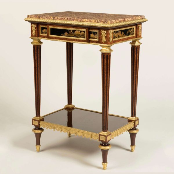 19th Century Marble-Top Lacquer Table in the Louis XVI Style by Henry Dasson - Image 3